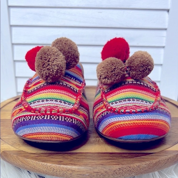 GB Gianni Bini l Aztec Multicolor Pom Pom Mule Sliders Slip On Colorful Sz. 9.5 - Picture 5 of 12